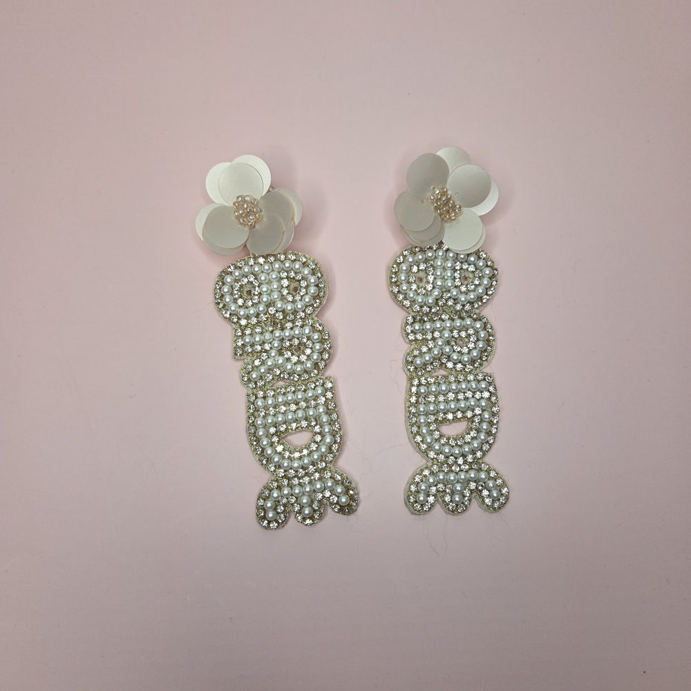 Elegant Pearl and White Floral Earrings